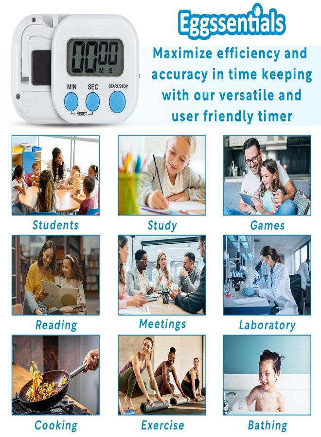 Eggssentials Pack of 4 - Kitchen Timer with Big Digital Numbers and Loud Alarm - Kitchen Timers for Cooking, Classroom for Kids, Gym, Yoga, Office. - Image 5